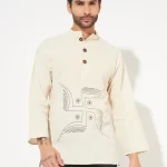 Swastik Printed Cotton Short Kurta for Men by Difneez