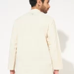 Back view of Gayatri Mantra Printed Cotton Short Kurta for Men