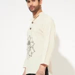 Breathable cotton khadi fabric Buddha short kurta for men
