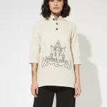 Ganpati Printed Cotton Short Kurta for Women