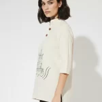 Women’s Ganpati printed short kurta with 3/4 sleeves