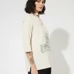 Lord Ganpati print on cotton khadi short kurta for women