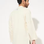 Back view of Ganpati Printed Cotton Short Kurta for Men