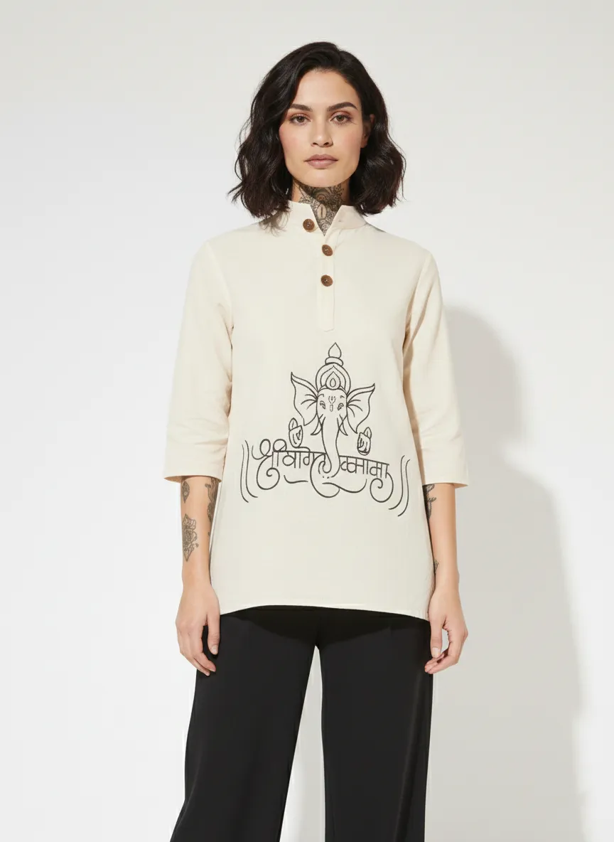 ganpati Ganpati Printed Cotton Short Kurta for Women