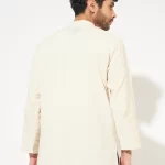 Handmade cotton khadi kurta with wooden buttons