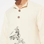 Krishna flute printed loose fit short kurta