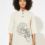 Shri Ram Printed Cotton Short Kurta for Women with 3/4 Sleeves
