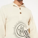 Shri Ram Printed Cotton Short Kurta for Men for puja and festive wear